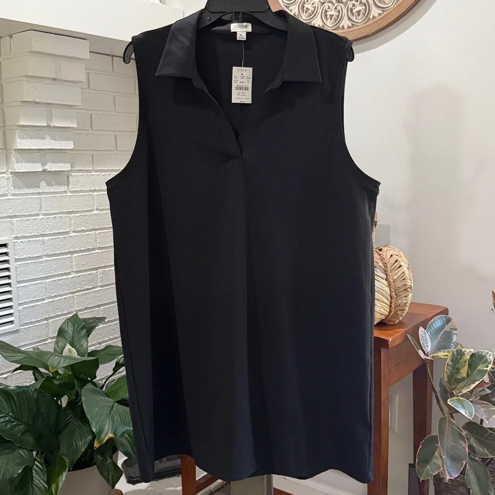 J Crew Black Polo Sleeveless Active Dress NWT Ret $98
